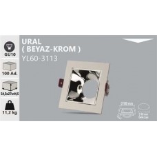 URAL DEKORATİF KARE BEYAZ - KROM KASA